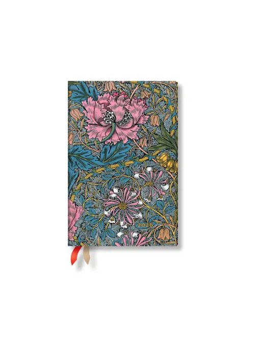 Paperblanks keményfedeles naptár (2026) 12 hónapos - Morris Pink Honeysuckle mini napi (9780349707235)