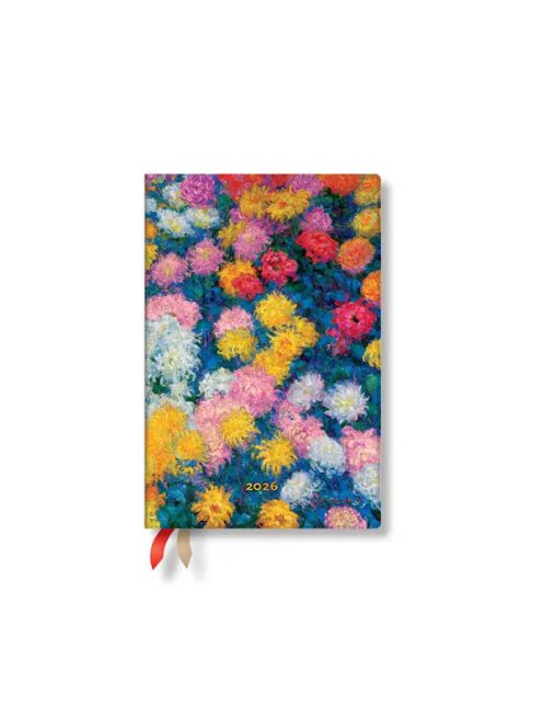 Paperblanks keményfedeles naptár (2026) 12 hónapos - Monet's Chrysanthemums mini verso (9780349707426)