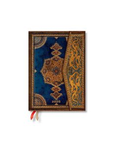   Paperblanks keményfedeles naptár (2026) 12 hónapos - Safavid Indigo midi horizontális (9780349707624)