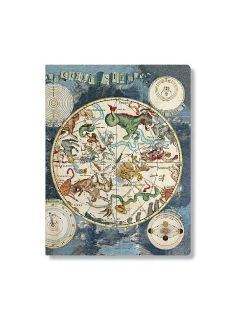 Paperblanks fűzött notesz A5 CB1440-0 Celestial Planisphere, Early Cartography pontozott