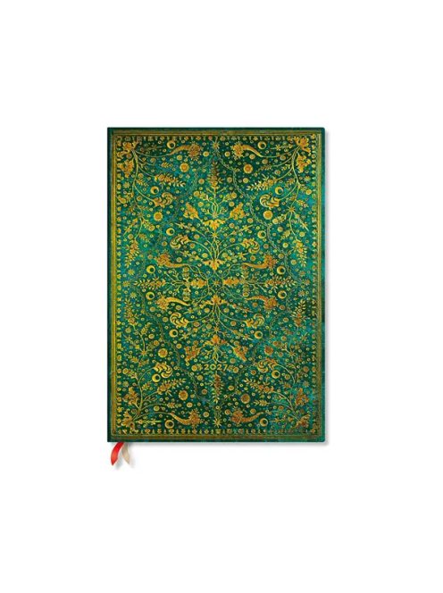 Paperblanks keményfedeles naptár 2027 GRANDE VER DE1983-2 Emerald Flower