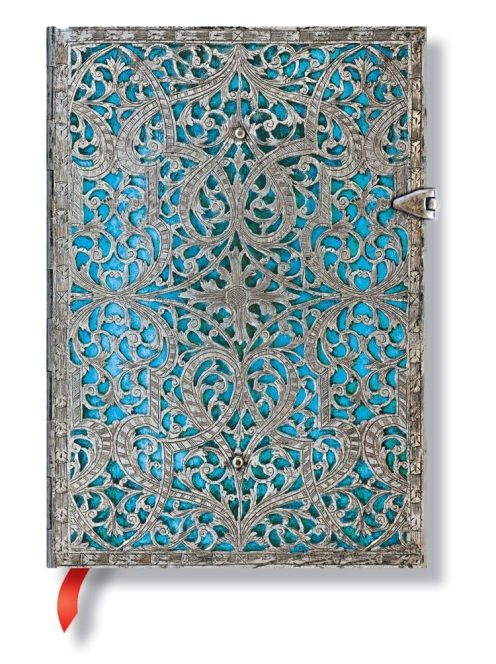 Paperblanks butikkönyv Maya Blue midi vonalas (9781439725627)
