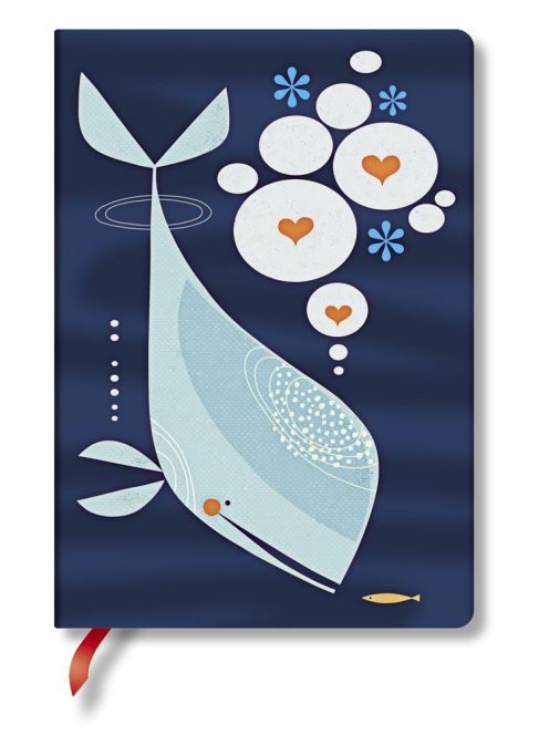 Paperblanks butikkönyv Whale and Friend midi vonalas (9781439735565)