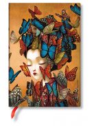 Paperblanks butikkönyv Madame Butterfly midi vonalas (9781439765258)
